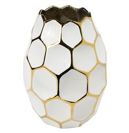 Ваза Malva, белая/золотистая, 18.6x14x25.8cm