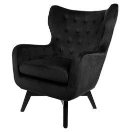 Armchair Dunkel, black, H103x76x80cm, seat height 50cm