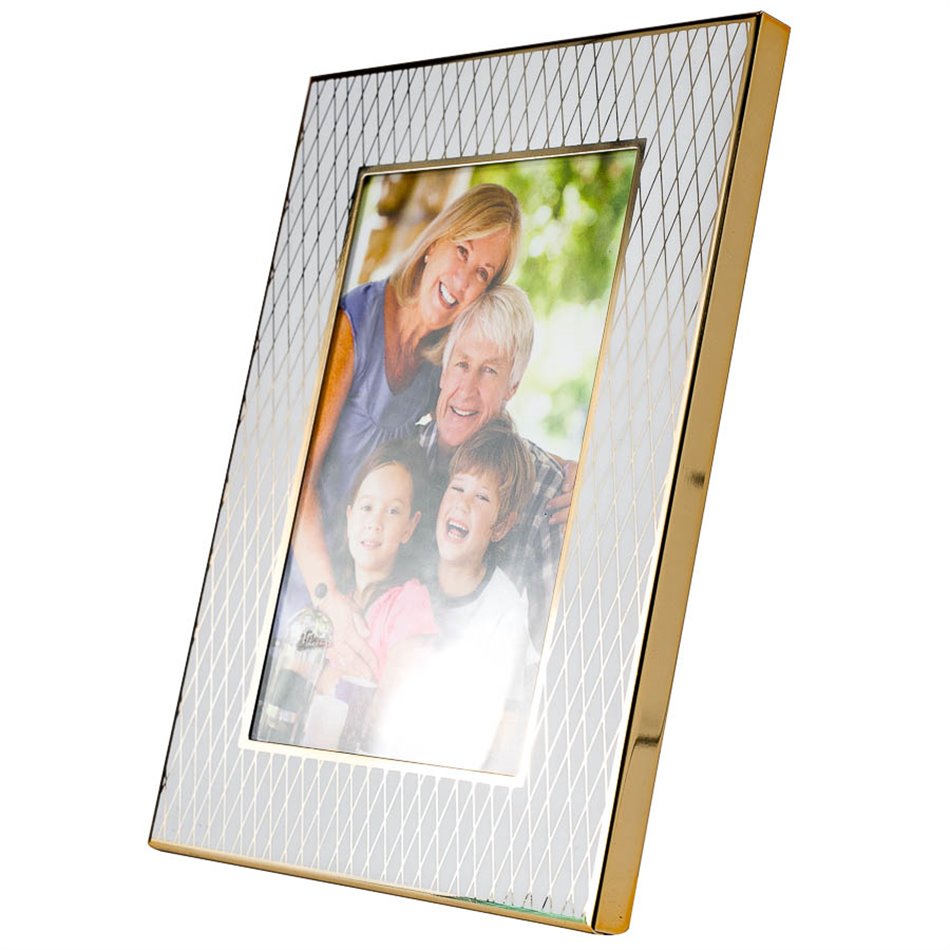 Photo frame Mallemort, gold tone, steel, 10x15cm
