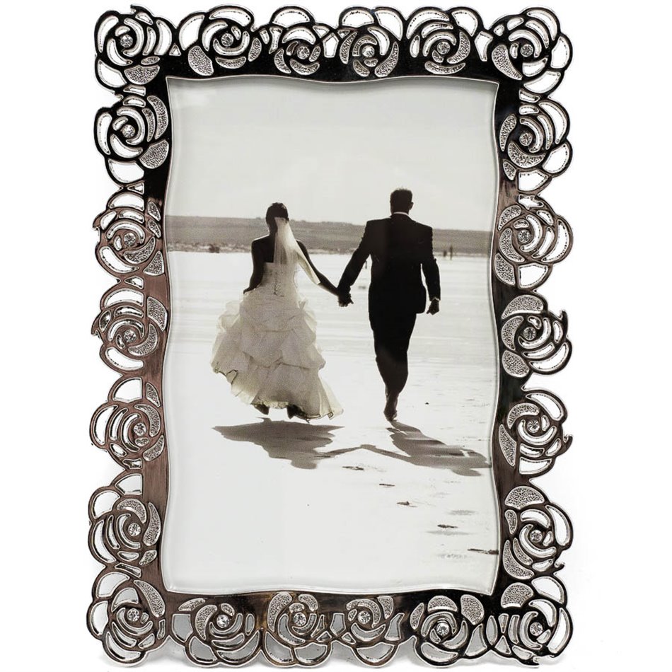 Photo frame Mandilly, nickel (silver tone) steel