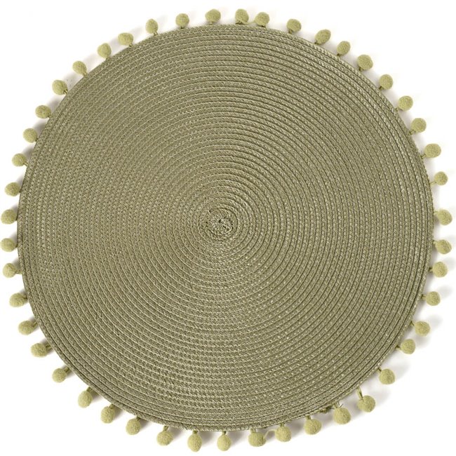 Placemat Adriani with pompom, DIA38CM