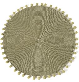 Placemat Adriani with pompom, DIA38CM