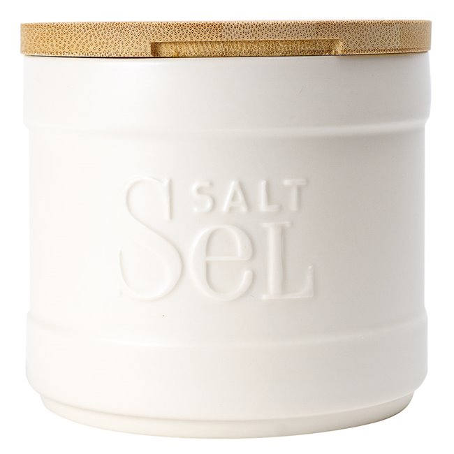 Salt box Natureo, white, H10xD11cm