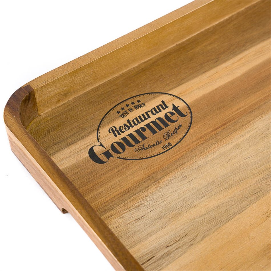 Tray Restaurant gourmet, acacia, 38x27.8x3.6cm