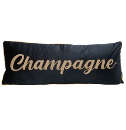 Cushion Champagne, velvet, black, 80x30cm