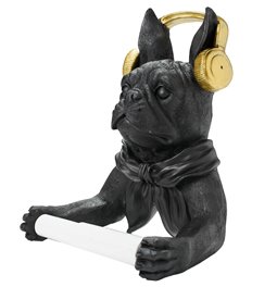 Wall paper roll holder French bulldog, 25.5x19x12cm