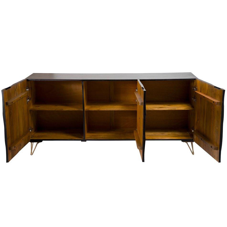 Sideboard Bailey 3D, mango wood, 75x38x160cm