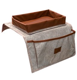 Armrest organizer, beige/brown, 22x32x18cm