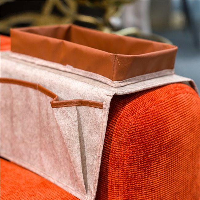 Armrest organizer, beige/brown, 22x32x18cm