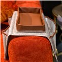 Armrest organizer, beige/brown, 22x32x18cm