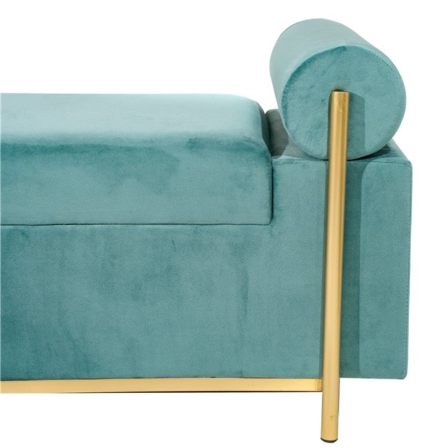 Bench with storage box Malma, green, 121x44x45cm