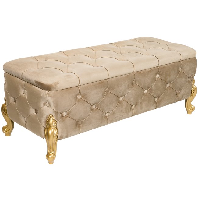 Bench with storage box Martimo, taupe, 110x45x43cm