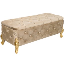 Suoliukas su saugojimo dėže Martimo, taupe, 110x45x43cm