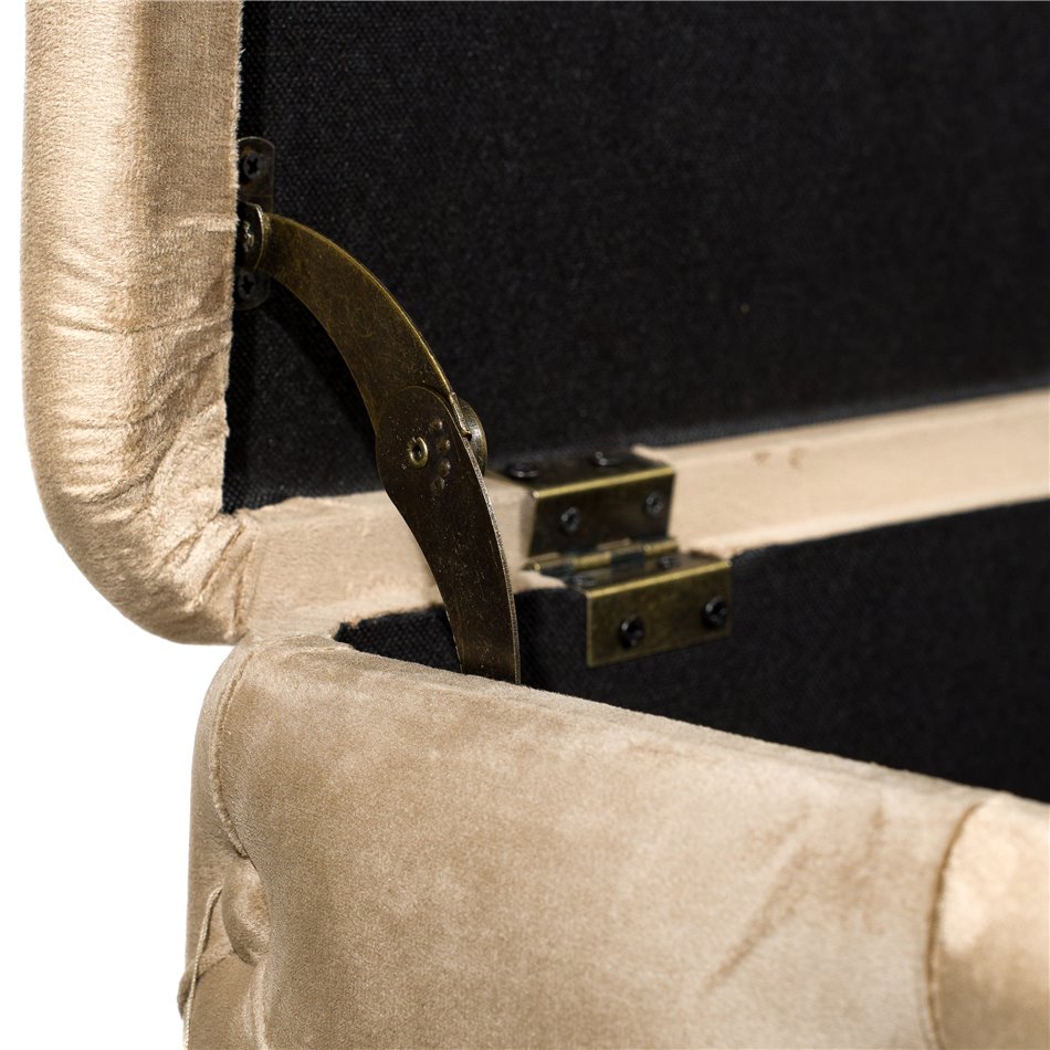 Bench with storage box Martimo, taupe, 110x45x43cm