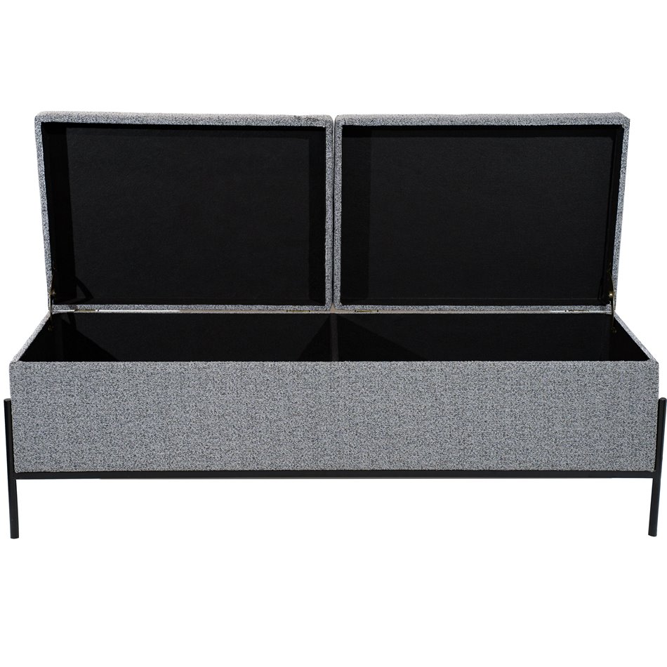 Скамья с ящиком для хранения Matilda, серая, 83x40x43см