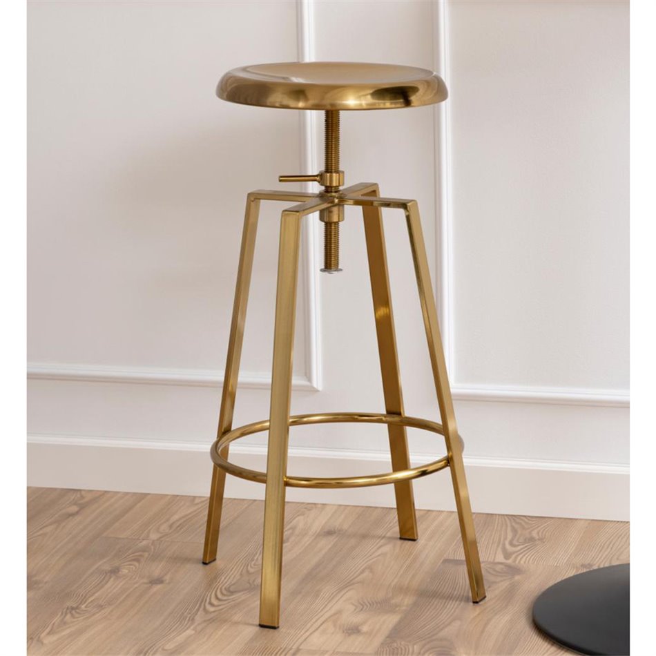 Bar stool Agoo, golden, H67-87x31x31cm