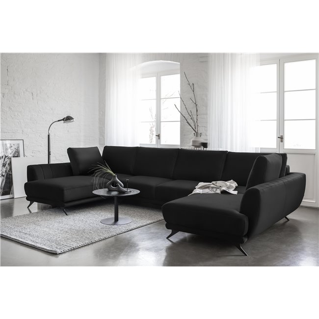 Corner sofa Elarco Symmetrical, Loco 10, black, H90x362x191