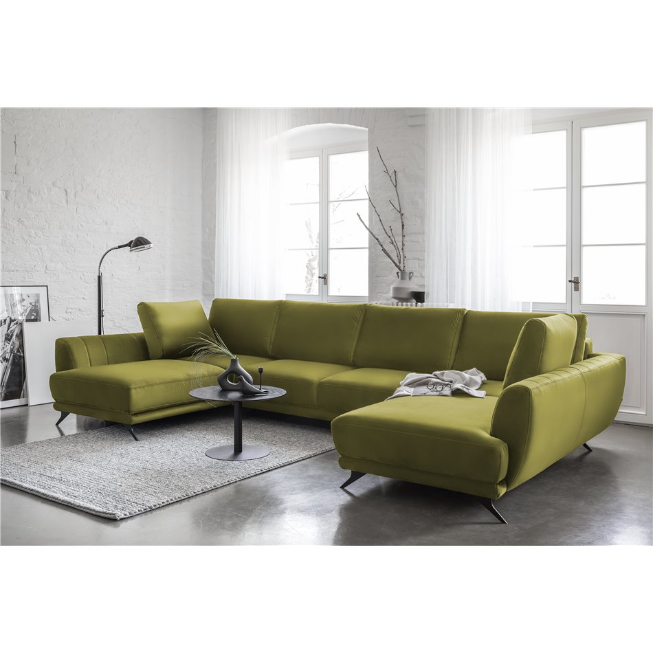 Corner sofa Elarco Symmetrical, Loco 33, green, H90x362x191