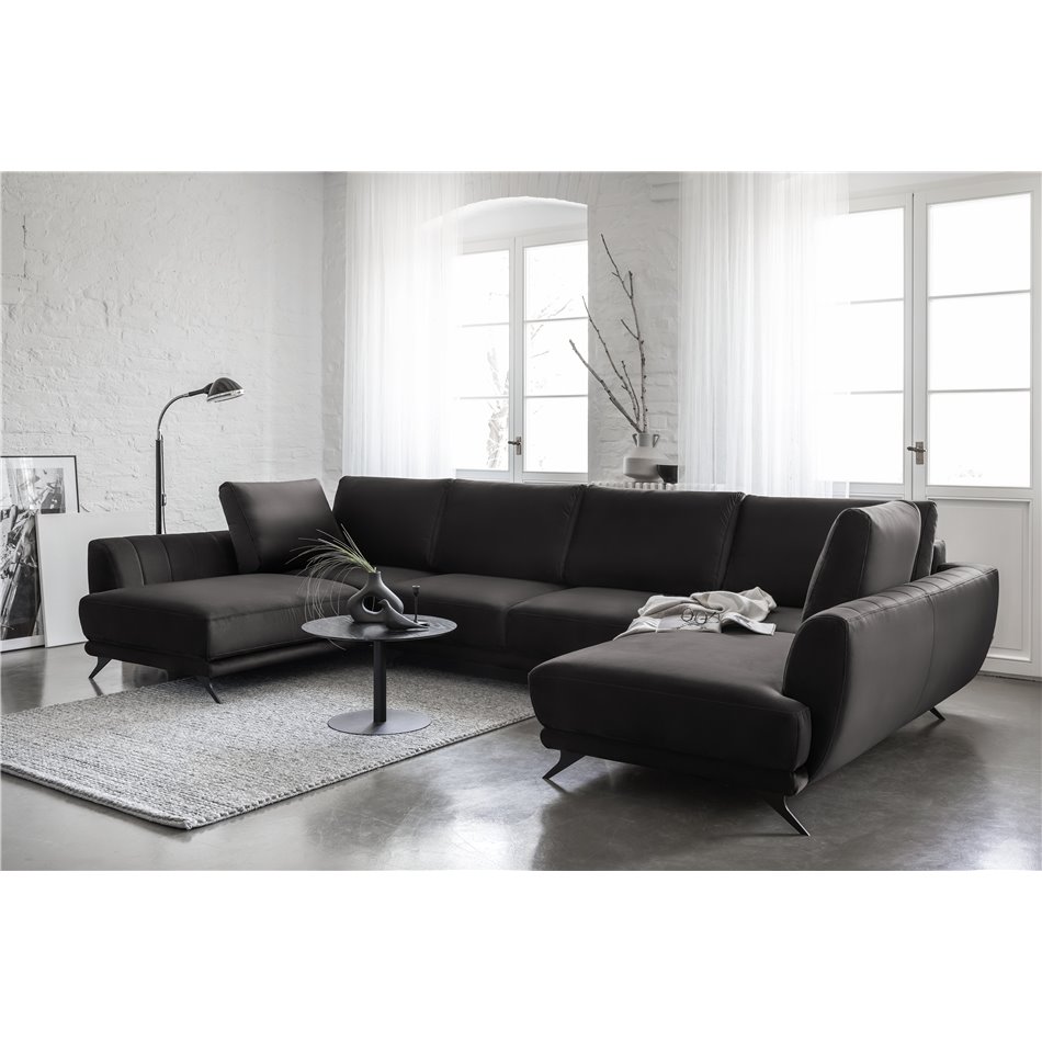 Corner sofa Elarco Symmetrical, Loco 5, gray, H90x362x191