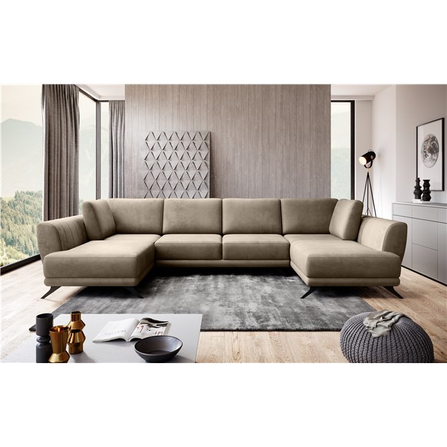 Corner sofa Elarco Symmetrical, Nube 20, light brown, H90x362x191