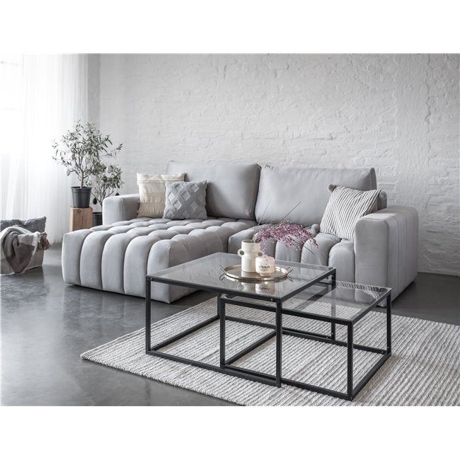 Corner sofa Ebonett L, Monolith 84, gray, H92x250x175