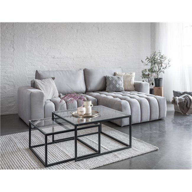 Угловой диван Ebonett R, Monolith 84, серый, H92x250x175