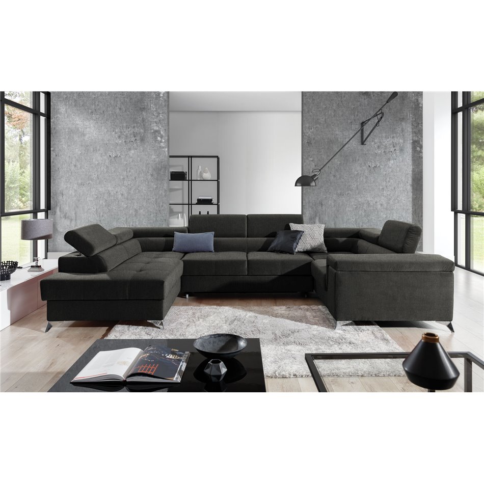 Corner sofa Elago L, Sawana 05, gray, H88x208x43