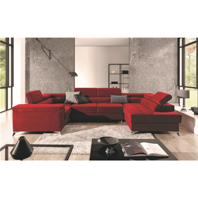 Corner sofa Elago R, Kronos 02, red, H88x208x43