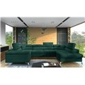 Corner sofa Elago R, Monolith 37, green, H88x208x43