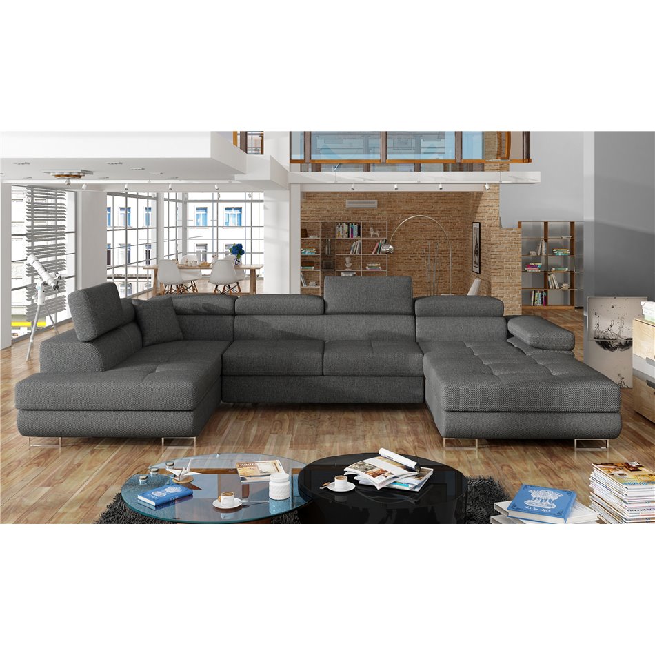 Corner sofa Elcardo L, Inari 96, gray, H90x345x58