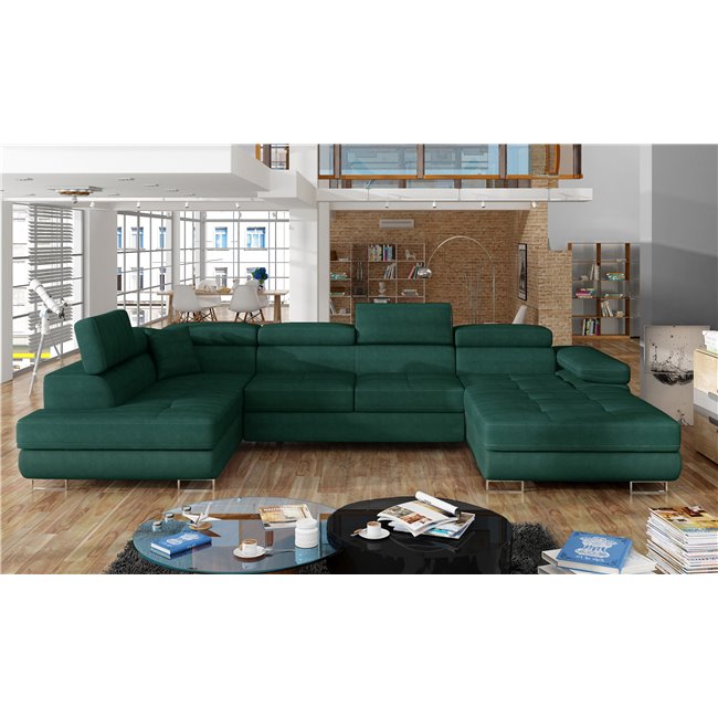 Corner sofa Elcardo L, Kronos 19, green, H90x345x58