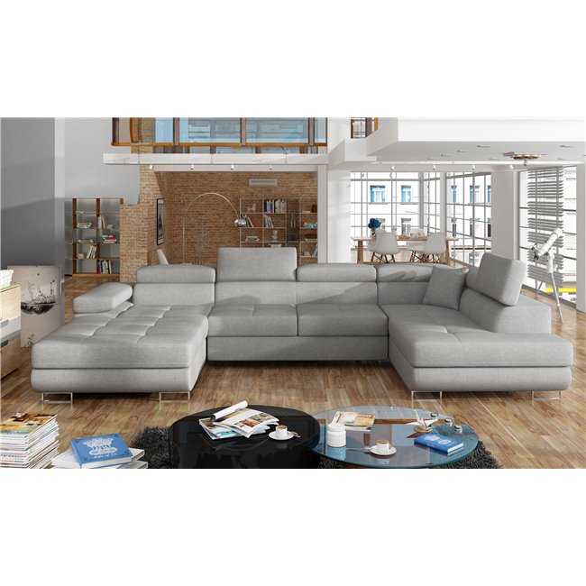 Corner sofa Elcardo R, Cover 83, gray, H90x345x58