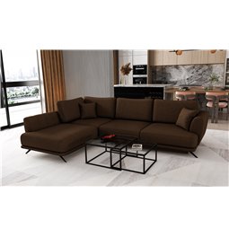 Угловой диван Elarde L, Flores 21, коричневый, H90x276x191