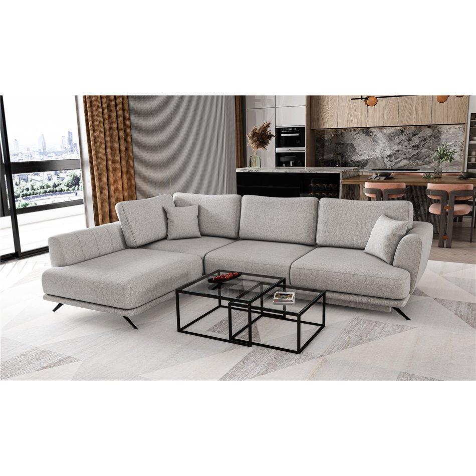 Corner sofa Elarde L, Borneo 4, gray, H90x276x191