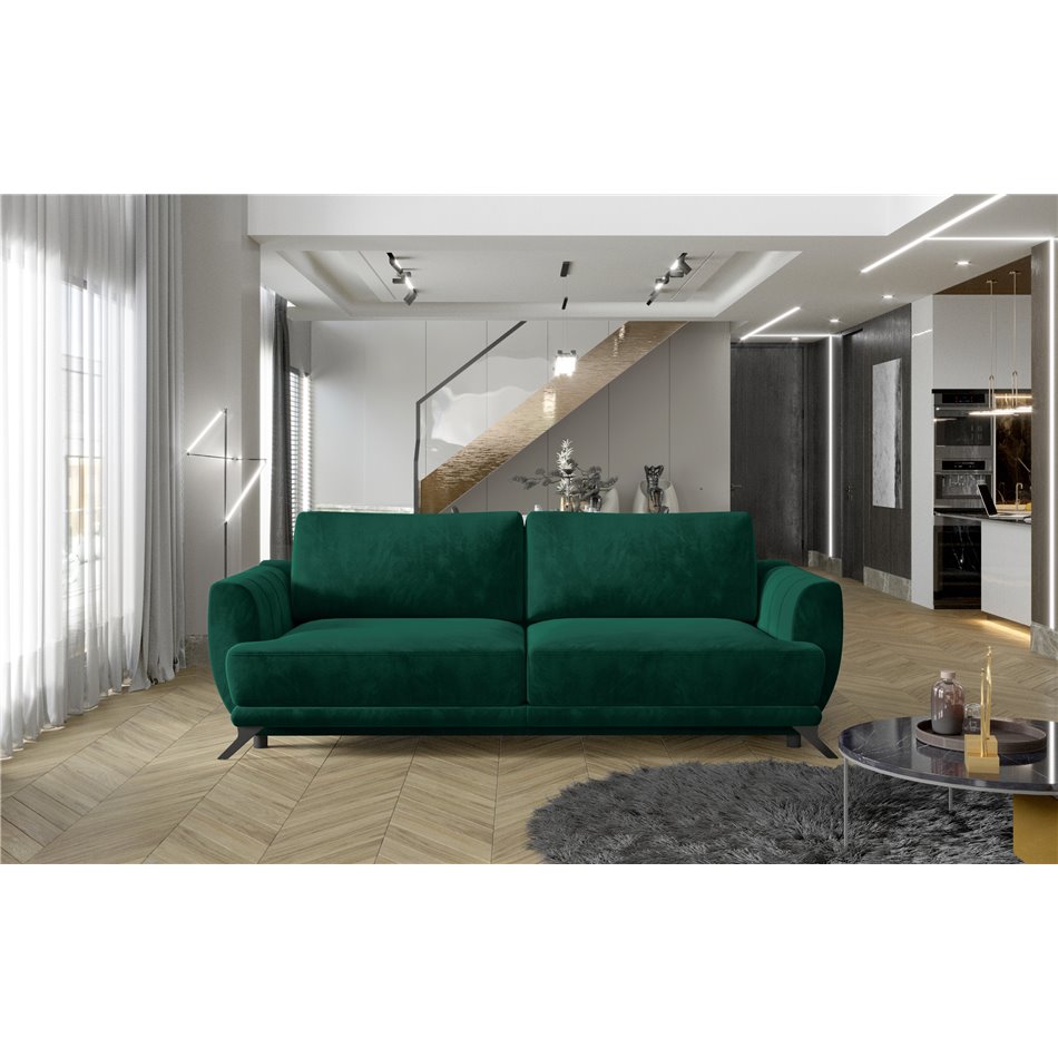 Sofa bed Elmego , Kronos 19, green, H90x242x95