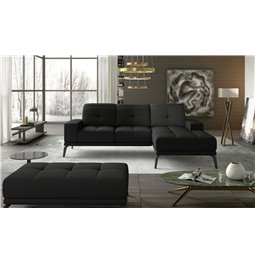 Угловой диван Eltorrenso R, Sawana 14, черный, H98x265x53