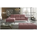 Угловой диван Eltorrenso R, Mat Velvet 63, розовый, H98x265x53