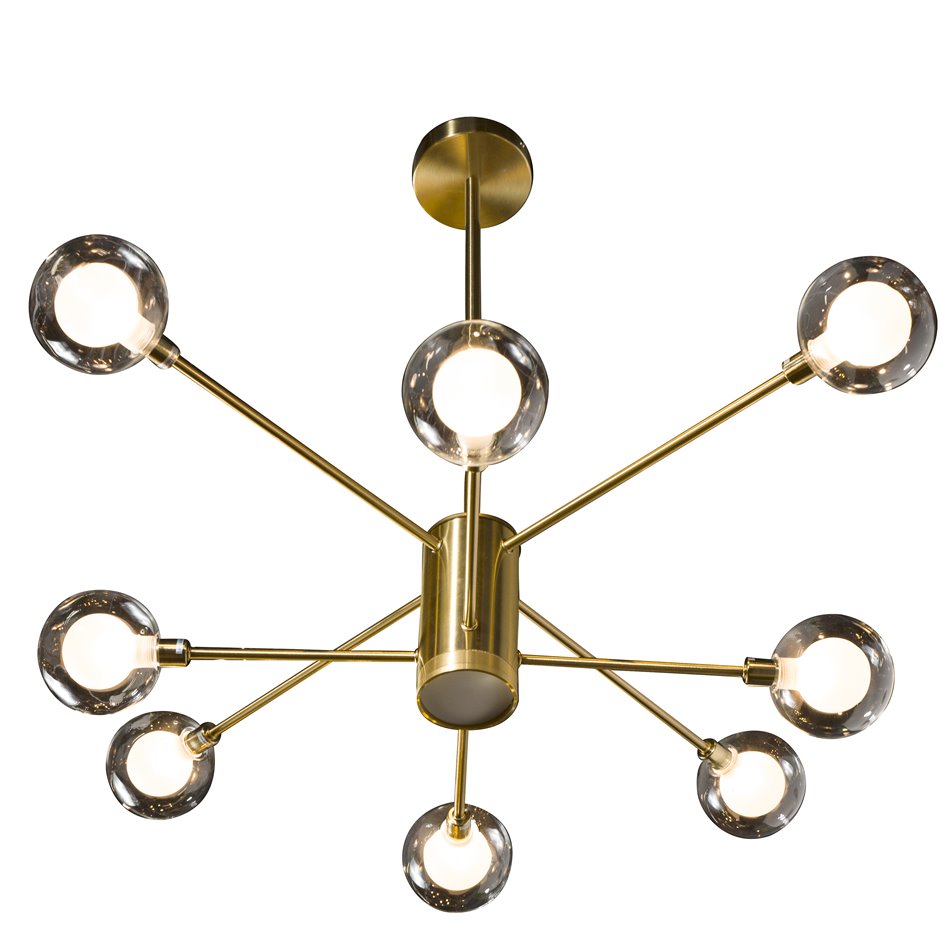 Pendant lamp Caprese, golden, H66cm D84cm, G9 8x5W