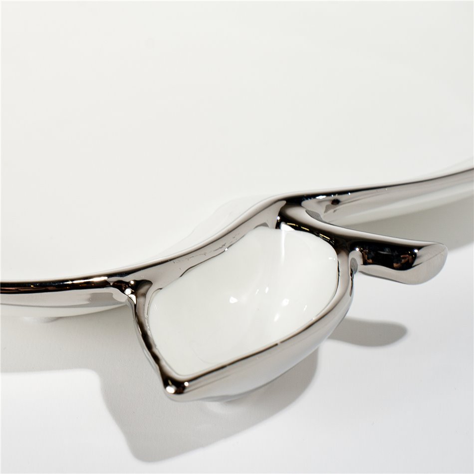 Декоративная посуда  Mertina apple, белая/серебряная, 20x20x4cm