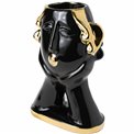 Vase Mamolla, shiny black/ gold, 18.6x14x25.8cm