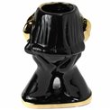 Vase Mamolla, shiny black/ gold, 18.6x14x25.8cm