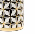 Vase Marciano 2, black/gray/white/gold, 13.5x13.5x31 cm