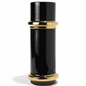 Vase Merta, shiny black/ gold, 11.8x11.8x30.9cm