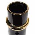 Vase Merta, shiny black/ gold, 11.8x11.8x30.9cm