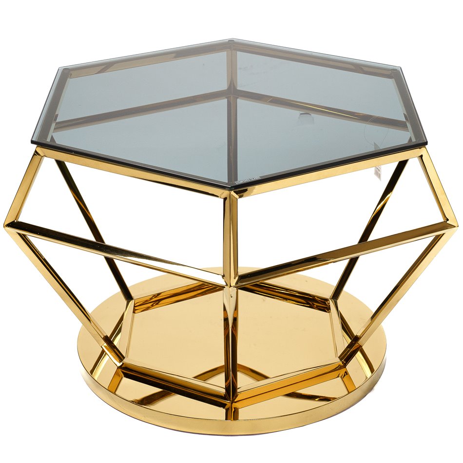 Coffee table Empo, gold colour, 70x61x46cm