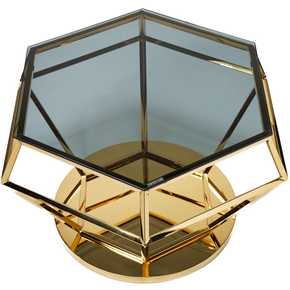 Coffee table Empo, gold colour, 70x61x46cm