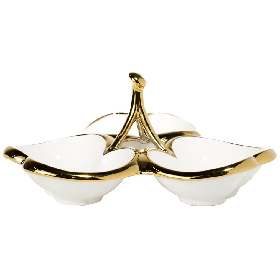 Decorative plate Merlinna apples, white,30x30x14cm