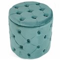 Pouf with storage box Mainburg B, blue, velvet, 43x43x43cm