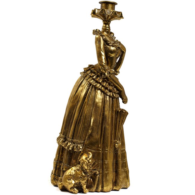 Подсвечник Lady dress, золотого цвета, 30x12x12cm