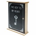 Key box, wooden, black/natural, 27X20X7cm